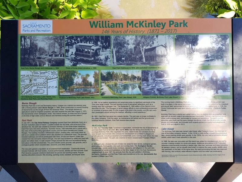 William McKinley Park Marker image. Click for full size.