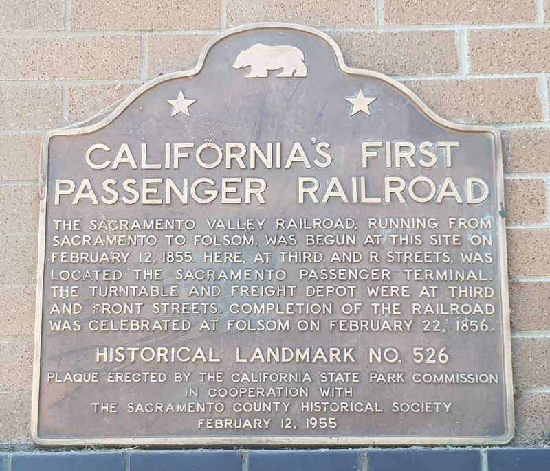 California’s First Passenger Railroad Marker image. Click for full size.