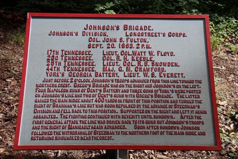 Johnson's Brigade Marker image. Click for full size.