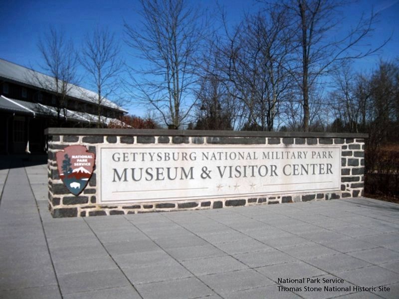 Entrance Sign for Gettysburg National Military Park Museum & Visitor Center. image. Click for full size.