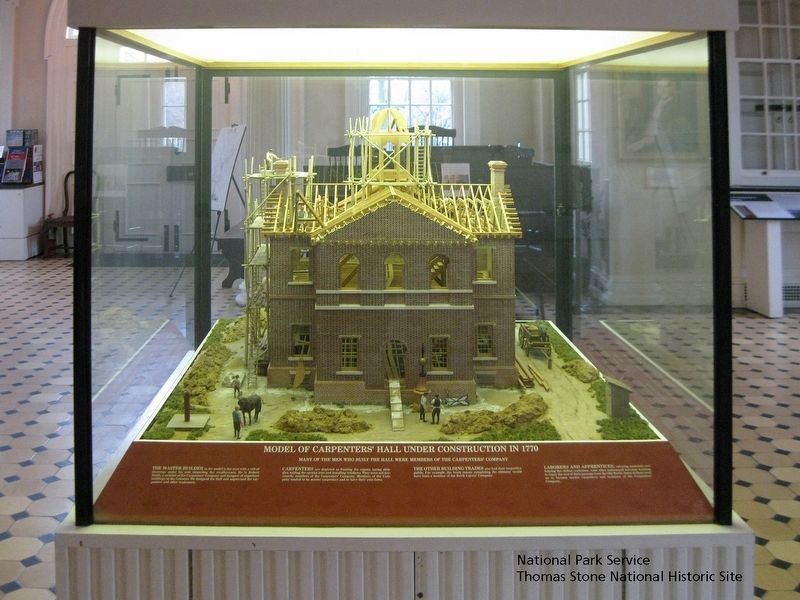 Model of Carpenters' Hall located inside the structure. image. Click for full size.