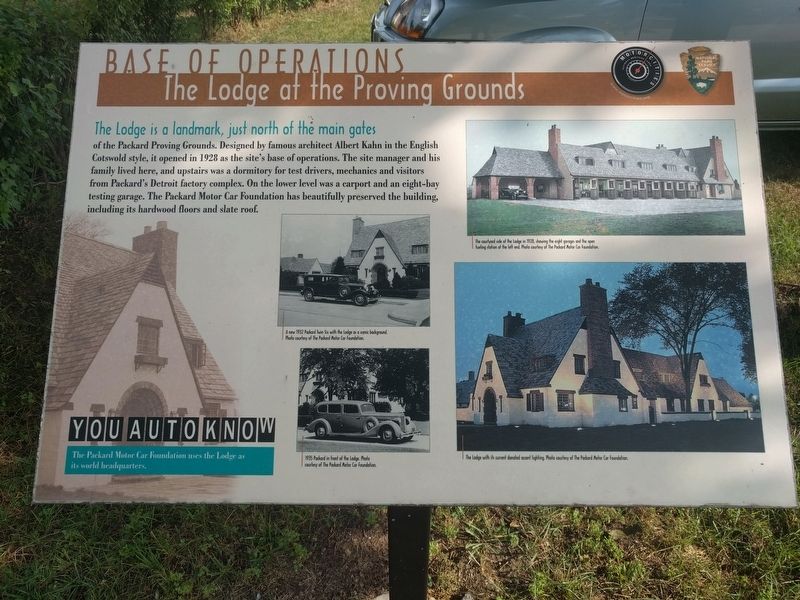 Base of Operations: The Lodge at the Proving Grounds Marker image. Click for full size.