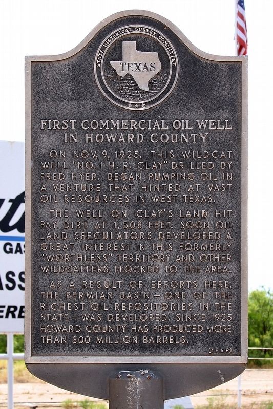 First Commercial Oil Well in Howard County Marker image. Click for full size.