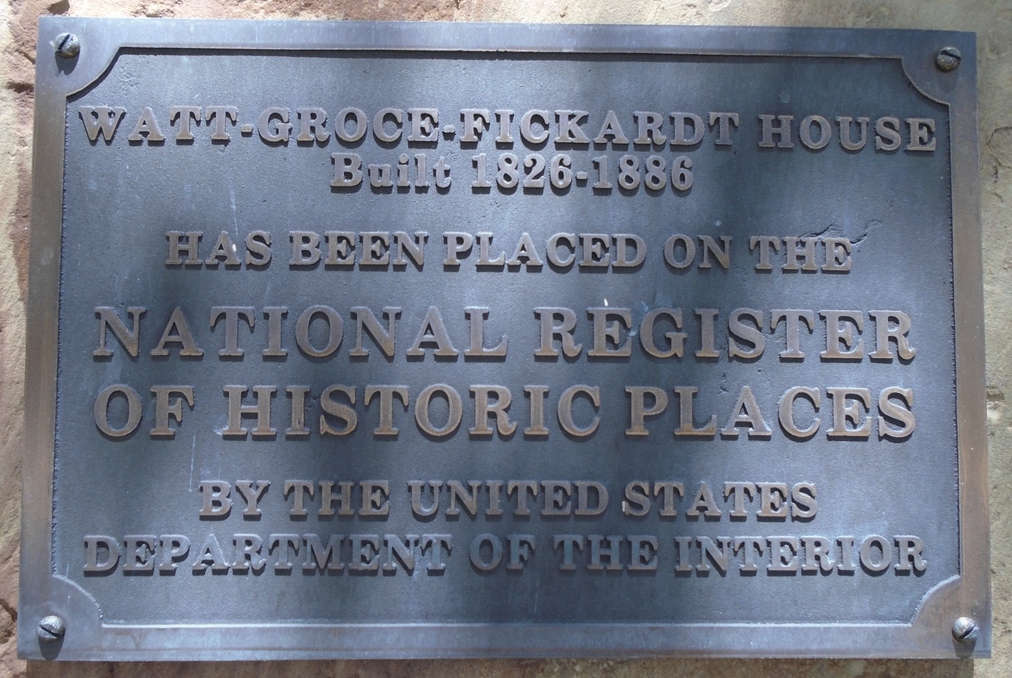 Watt-Groce-Fickardt House National Register Marker