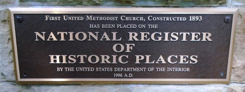 First United Methodist Church National Register Marker image. Click for full size.