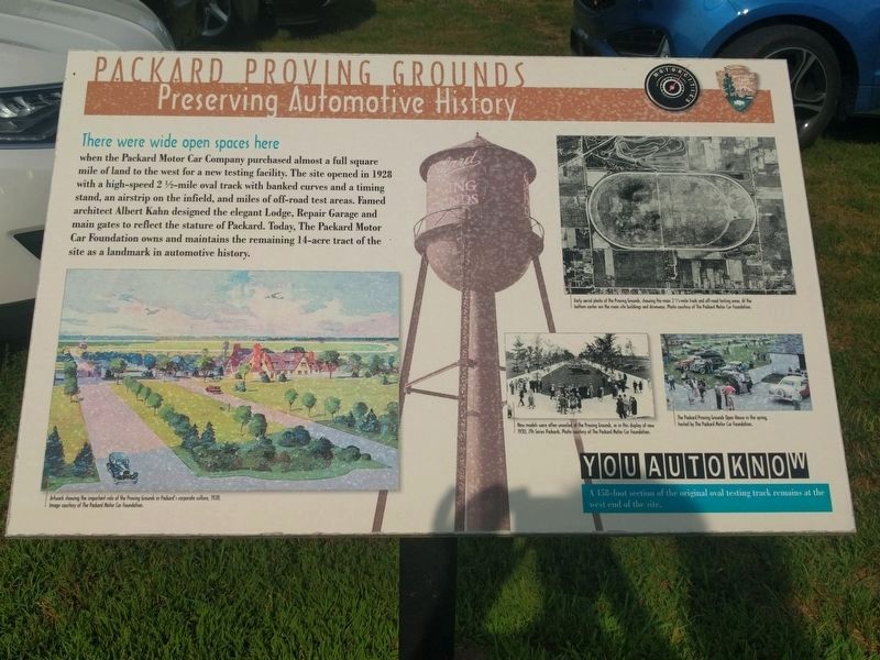Packard Proving Grounds: Preserving Automotive History Marker image. Click for full size.