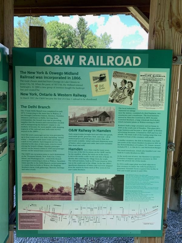 O & W Railroad Marker. Click for full size. O & W Railroad Marker image. Click for full size.