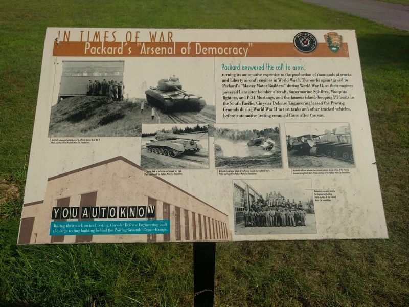 In Times of War: Packard's "Arsenal of Democracy" Marker. Click for full size. In Times of War: Packard's "Arsenal of Democracy" Marker image. Click for full size.
