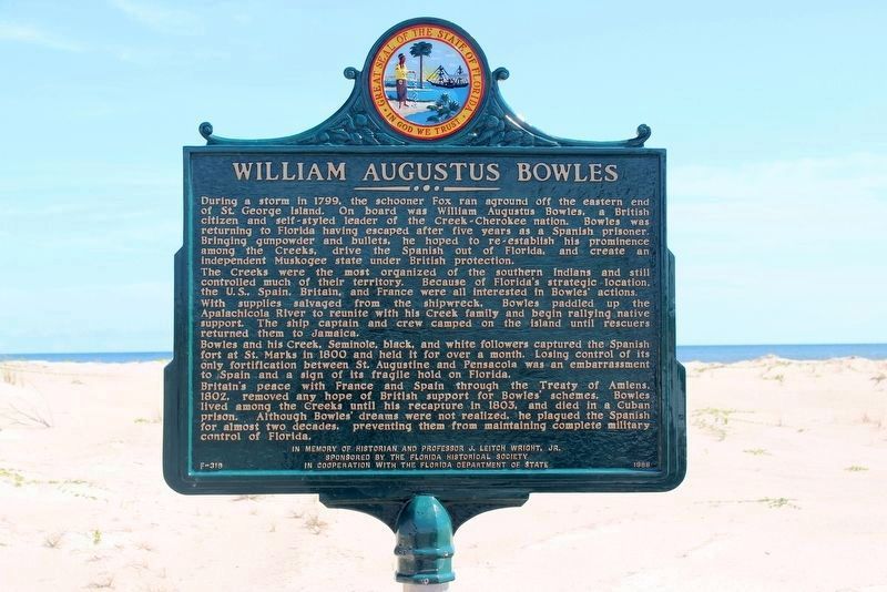 William Augustus Bowles Marker restored image. Click for full size.