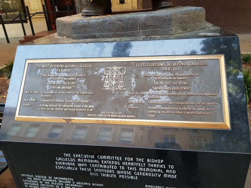 Bishop Alfonso Gallegos Marker. Click for full size. Bishop Alfonso Gallegos Marker image. Click for full size.