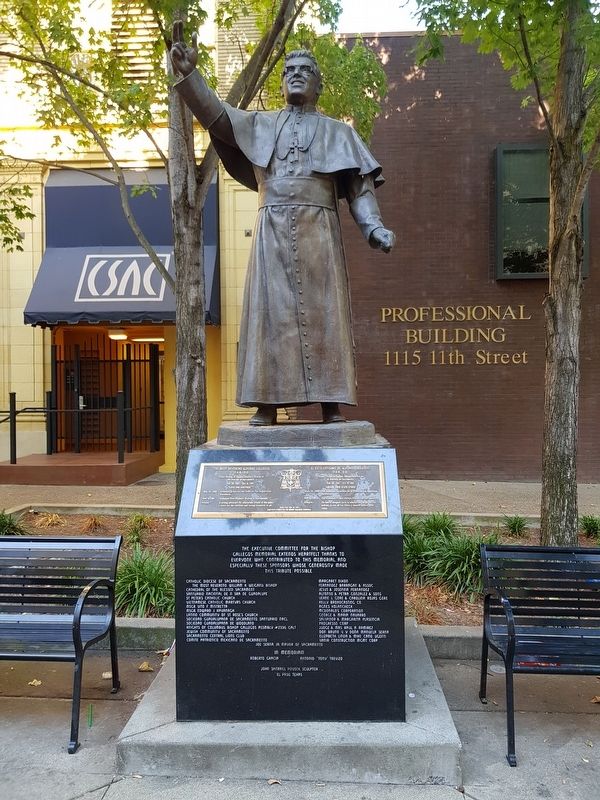 Bishop Alfonso Gallegos Statue and Marker. Click for full size. Bishop Alfonso Gallegos Statue and Marker image. Click for full size.