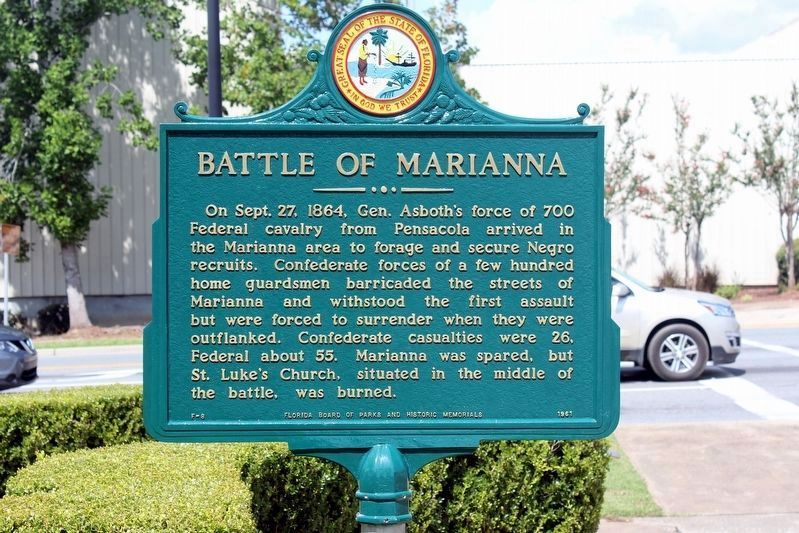 Battle of Marianna Marker after restoration image. Click for full size.