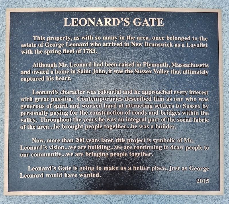 Leonard's Gate Marker image. Click for full size.