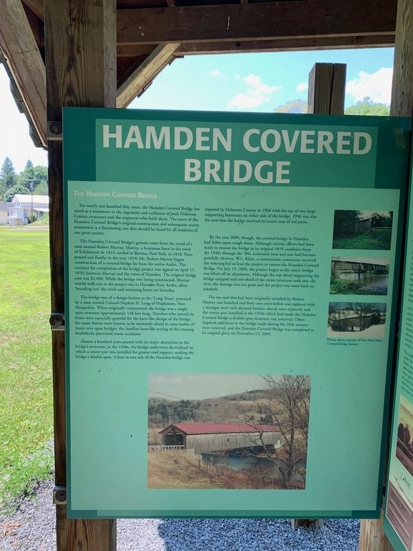 Hamden Covered Bridge Marker image. Click for full size.