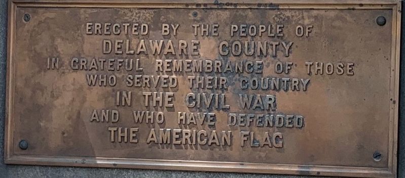 Delaware County Civil War Memorial. Click for full size. Delaware County Civil War Memorial image. Click for full size.