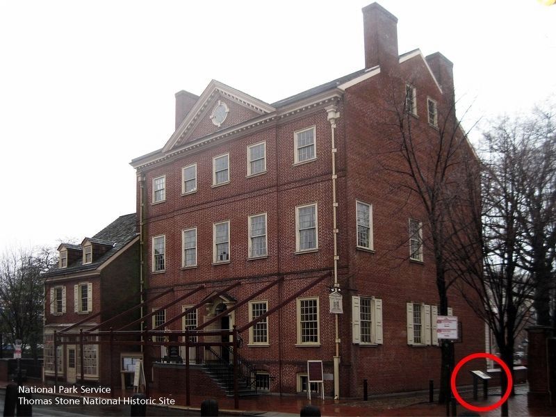 The City Tavern Marker in red circle. image. Click for full size.
