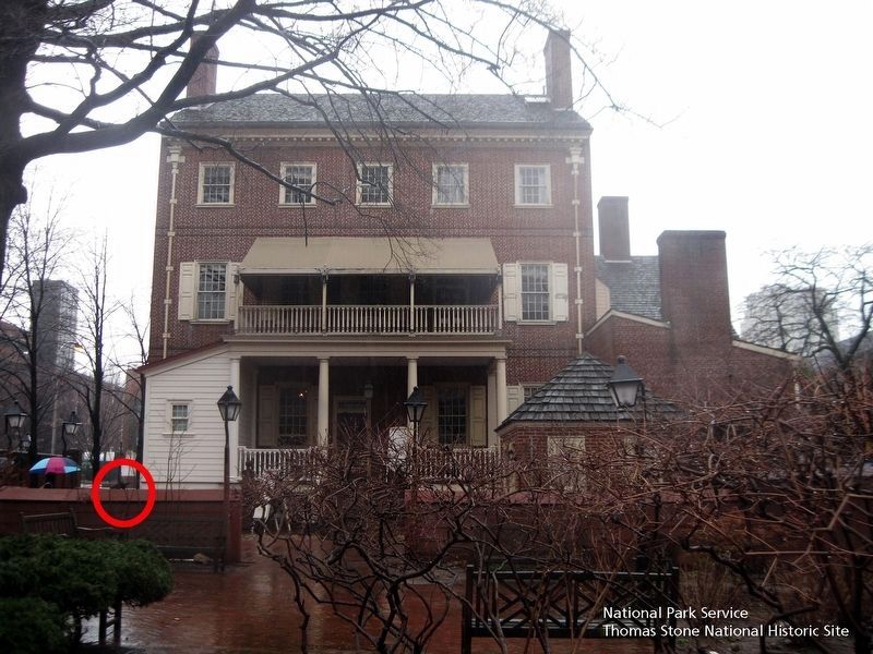 The City Tavern Marker in red circle. image. Click for full size.