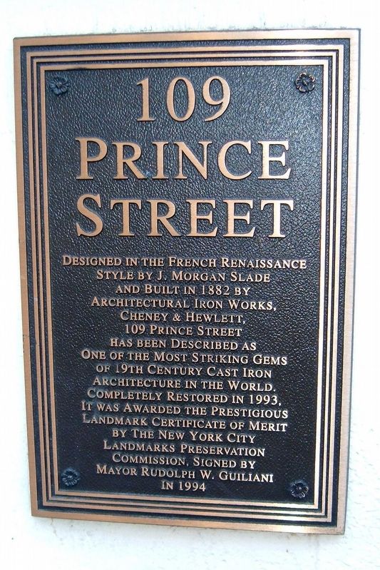 109 Prince Street Marker image. Click for full size.