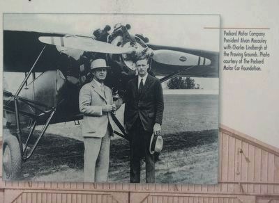 Packard Takes Flight: Charles Lindbergh Visits the Proving Grounds Marker - right image image. Click for full size.