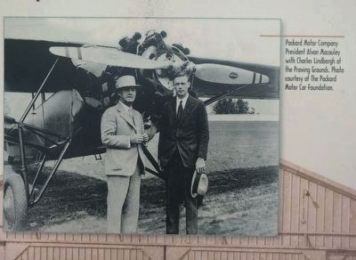 Packard Takes Flight: Charles Lindbergh Visits the Proving Grounds Marker - right image. Click for full size. Packard Takes Flight: Charles Lindbergh Visits the Proving Grounds Marker - right image image. Click for full size.