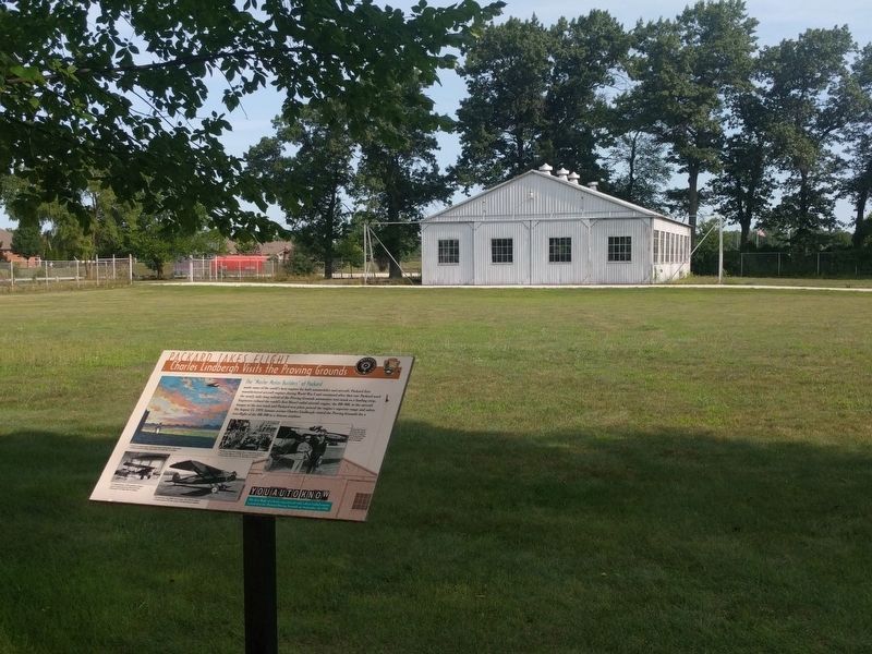Packard Takes Flight: Charles Lindbergh Visits the Proving Grounds Marker. Click for full size. Packard Takes Flight: Charles Lindbergh Visits the Proving Grounds Marker image. Click for full size.