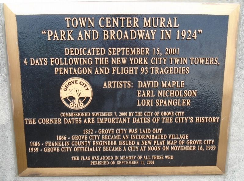 "Park and Broadway in 1924" Marker image. Click for full size.