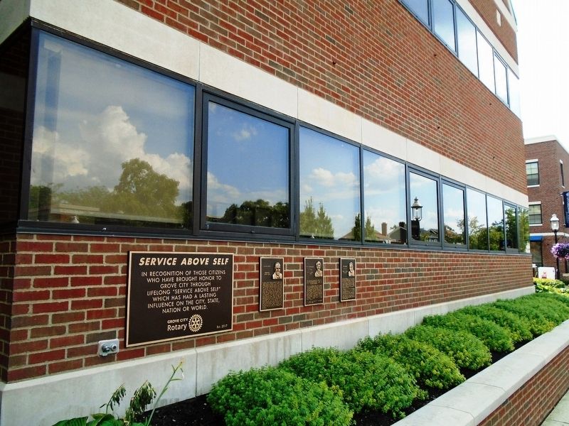 Grove City Rotary <i>Service Above Self</i> Markers. Click for full size. Grove City Rotary <i>Service Above Self</i> Markers image. Click for full size.