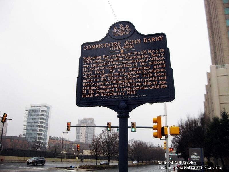 Commodore John Barry (1745 - 1803) Marker. Click for full size. Commodore John Barry (1745 - 1803) Marker image. Click for full size.