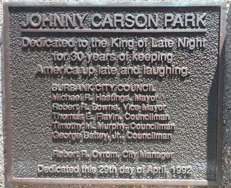 Johnny Carson Marker image. Click for full size.