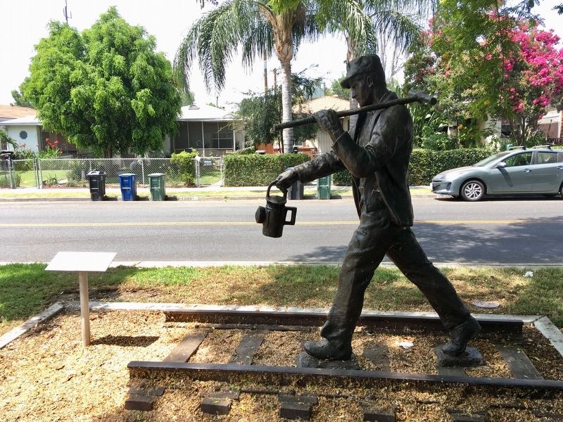 Railroad Marker and Trackwalker Statue image. Click for full size.