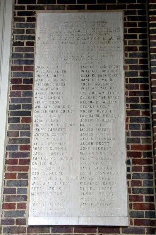 Williamson County Revolutionary War Memorial. Click for full size. Williamson County Revolutionary War Memorial image. Click for full size.