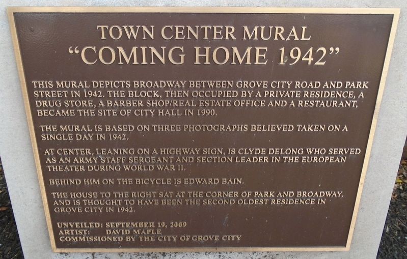 "Coming Home 1942" Marker. Click for full size. "Coming Home 1942" Marker image. Click for full size.