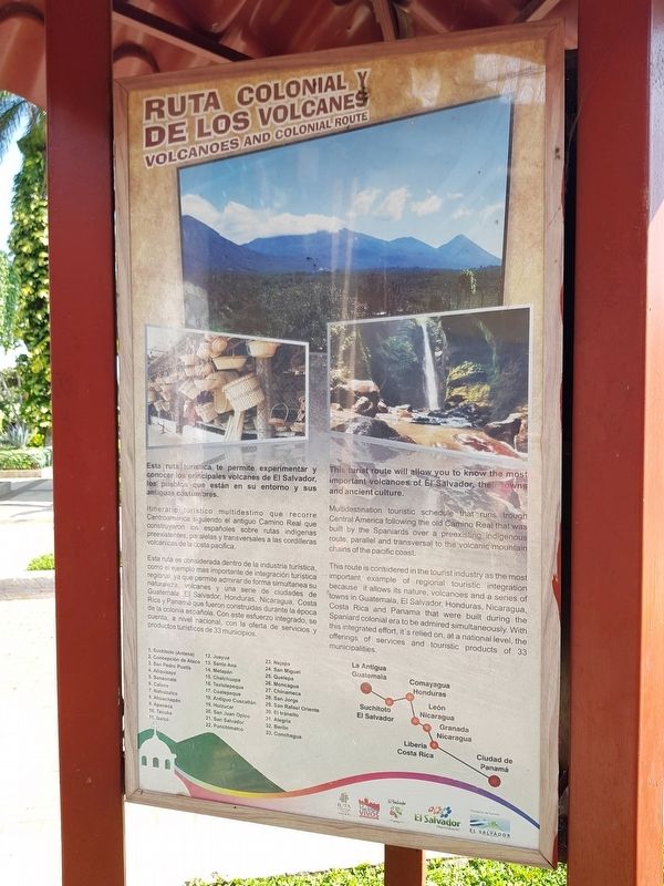 Nahuizalco Marker, Volcanos and Colonial Route panel image. Click for full size.