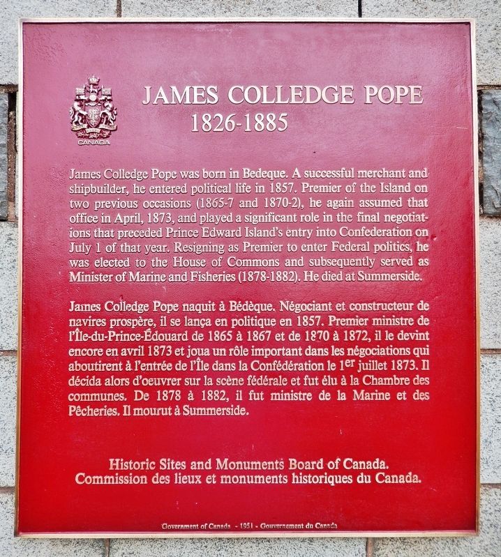James Colledge Pope Marker image. Click for full size.