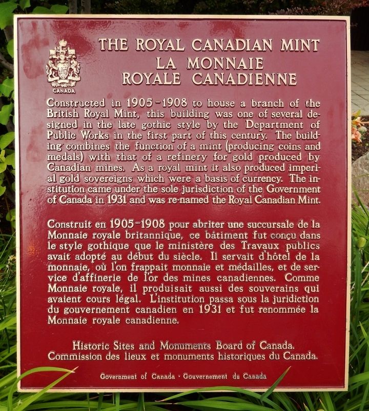 The Royal Canadian Mint / La Monnaie Royale Canadienne Marker image. Click for full size.