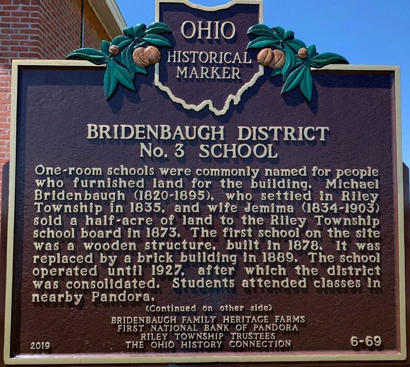 Bridenbaugh District #3 School Marker image. Click for full size.