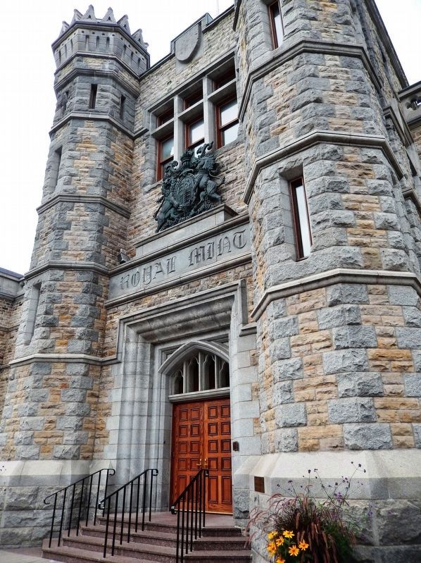 The Royal Canadian Mint<br>(<i>front entrance architecture detail</i>). Click for full size. The Royal Canadian Mint<br>(<i>front entrance architecture detail</i>) image. Click for full size.