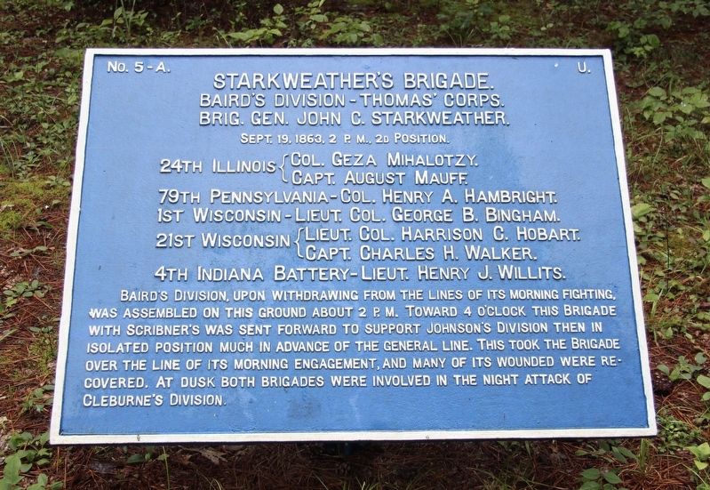 Starkweather's Brigade Marker. Click for full size. Starkweather's Brigade Marker image. Click for full size.