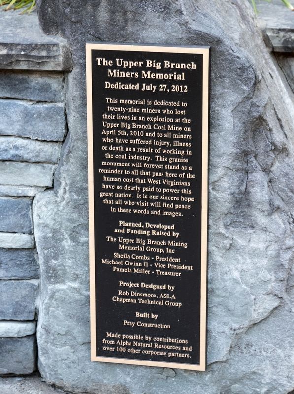 Upper Big Branch Miners Memorial image. Click for full size.