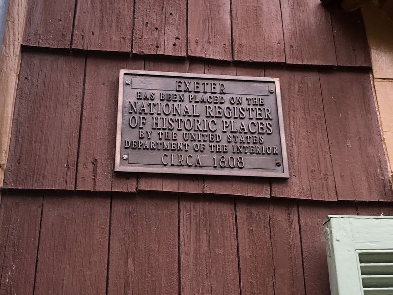 National Register plaque on Exeter nearby. Click for full size. National Register plaque on Exeter nearby image. Click for full size.