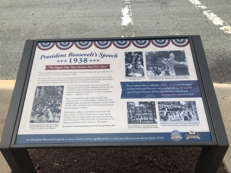 President Roosevelt's Speech Marker image. Click for full size.