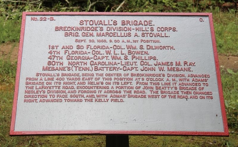 Stovall's Brigade Marker image. Click for full size.