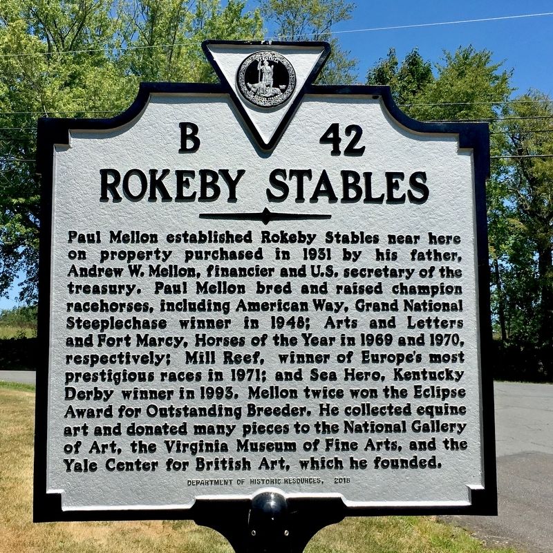 Rokeby Stables Marker image. Click for full size.