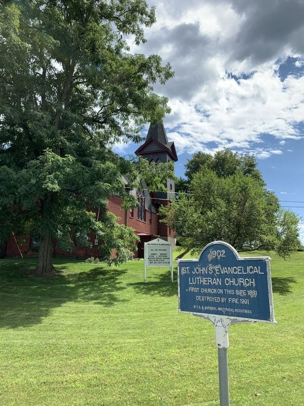 St. John�s Evangelical Lutheran Church Marker image. Click for full size.