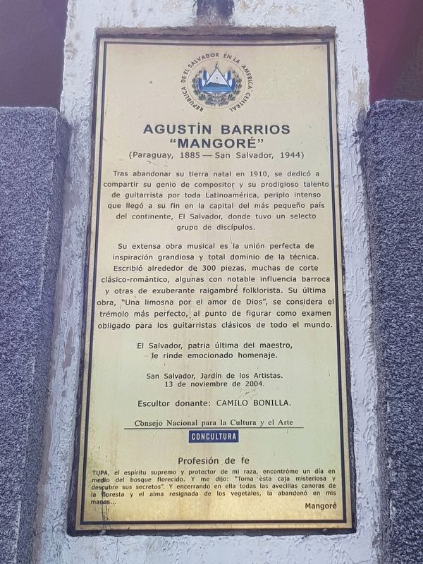 Agustín Barrios Marker. Click for full size. Agustín Barrios Marker image. Click for full size.