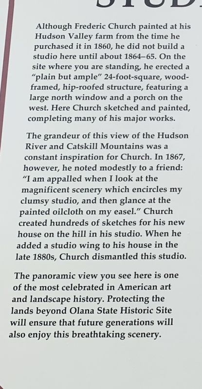 Studio and Viewshed Marker. Click for full size. Studio and Viewshed Marker image. Click for full size.