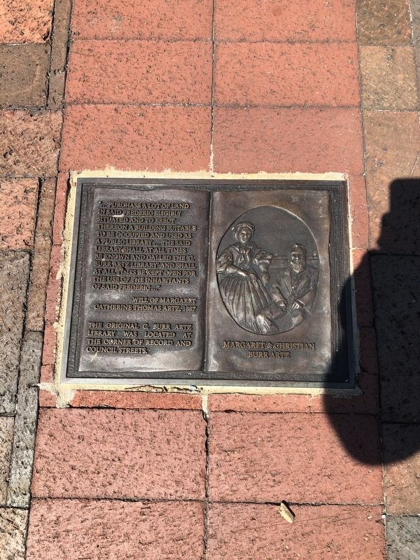 The Original C. Burr Artz Library Marker. Click for full size. The Original C. Burr Artz Library Marker image. Click for full size.
