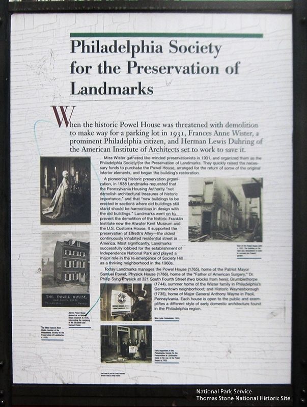 Philadelphia Society for the Preservation of Landmarks Marker. Click for full size. Philadelphia Society for the Preservation of Landmarks Marker image. Click for full size.