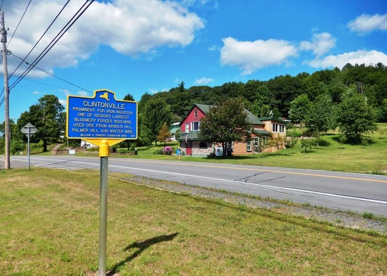 Clintonville Marker • wide view<br>(<i>looking west along New York Route 9N</i>) image. Click for full size.