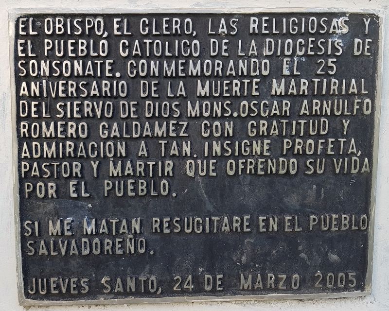 Monsignor Oscar Arnulfo Romero Galdámez Marker image. Click for full size.